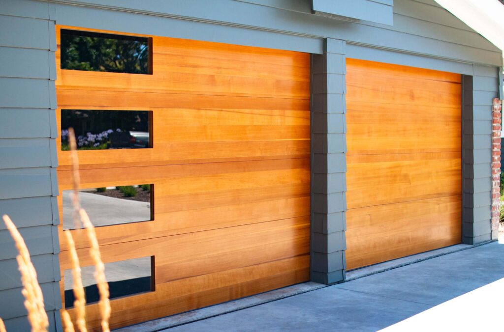 modern wood garage door